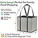 Creative Green Life Reusable Grocery Bags (3 Pack) – Heavy Duty Reusable Shopping Bags with Box Shape to Stand Up, Stay Open, Fold Flat – Large Tote Bags with Long Handles & Reinforced Bottom (Gray)