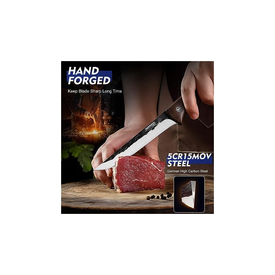 4PCS-Hand-Forged-Butcher-Knife-Set-Slicing-KnifeBoning-Knife-Dividing-knifeSkinning-Butcher-KnifeHigh-Carbon-Steel-Meat-Cutting-Knife-for-Home-Kitchen-Outdoor Topfeel 4PCS Hand Forged Butcher Knife Set - Slicing Knife,Boning Knife, Dividing knife,Skinning Butcher Knife,High Carbon Steel Meat Cutting Knife for Home Kitchen & Outdoor