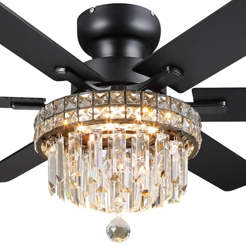 Asyko 52 Crystal Ceiling Fan with Remote