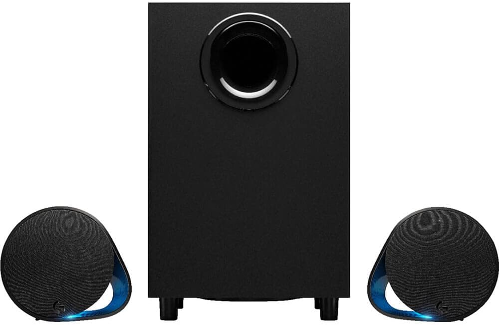G560 PC Gaming Speaker System with 7.1 DTS:X Ultra Surround Sound, Game based LIGHTSYNC RGB, Two Speakers and Subwoofer, Immersive Gaming Experience - Black