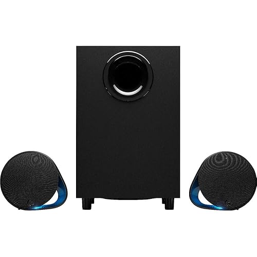 Logitech G560 PC Gaming Speaker System with 7.1 DTS:X Ultra Surround Sound, Game based LIGHTSYNC RGB, Two Speakers and Subwoofer, Bluetooth, USB, Immersive Gaming Experience - Black