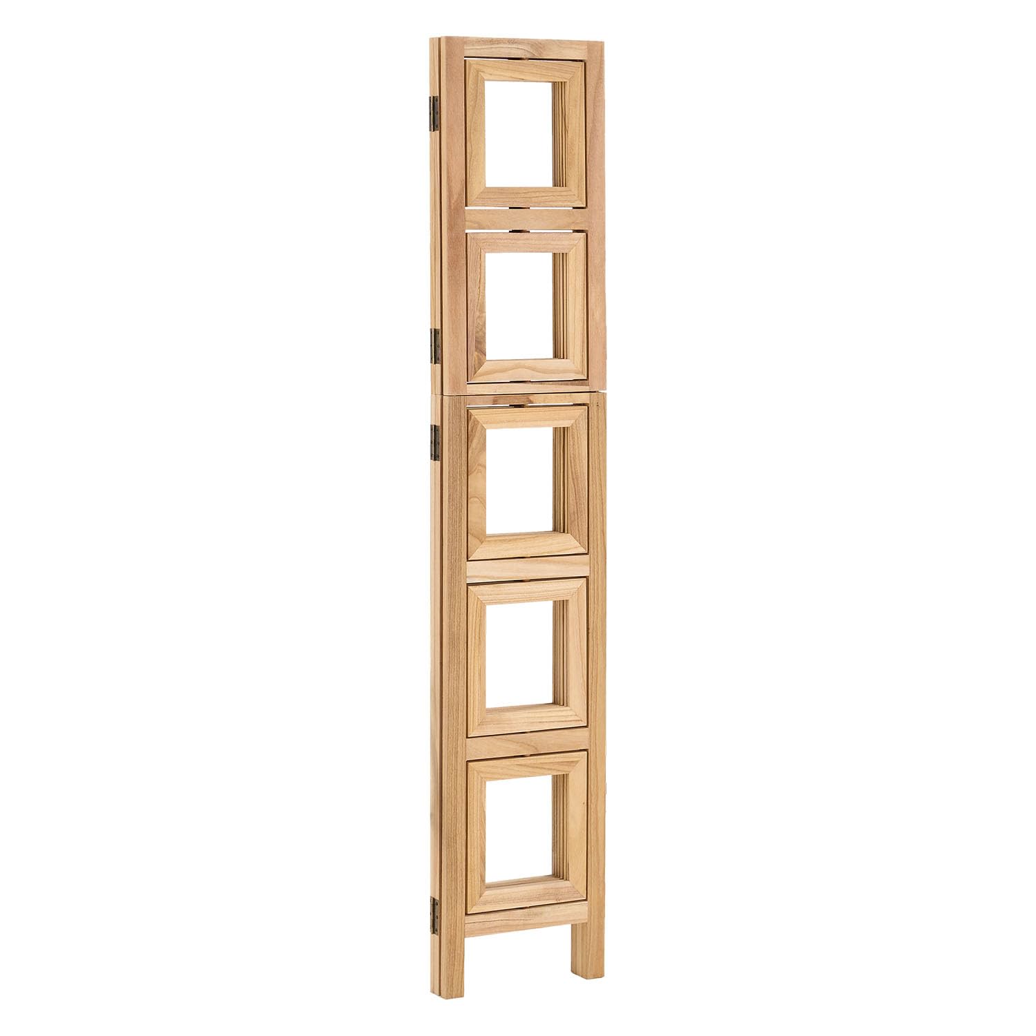 Homestyle4u Paravent Cadre photo 3 pièces Séparateur de pièce en bois 160 x 93 cm Paravent mur photo nature galerie photo brise-vue