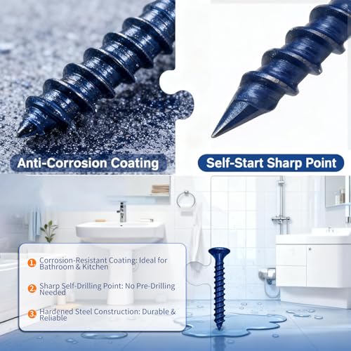 VCTGAM tornillos Tirafondo para madera 1-5/8 pulg Zinc Acero aleado cabeza plana sistema Torx paquete 550 piezas miniatura 5