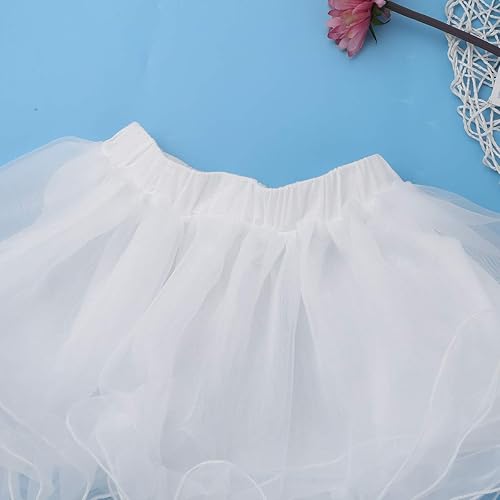 Miniatura 5 de Enagua de organza con volantes de 3 capas para niños, falda de flores, vestido de crinolina, boda, concurso de baile, deslizamiento