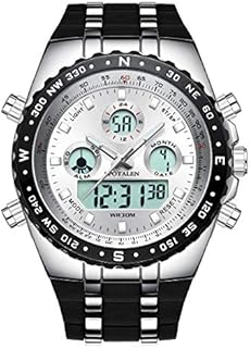 Mens Digital Sports Watch Military Waterproof Analogue Watch Stopwatch Army Shock Resistant LED Backlight Casual Wrist Watches for Men Black
