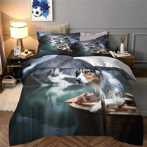 Linge de lit super doux léger motif 3D chien 135x200 - 6