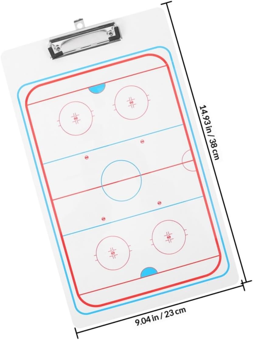 2pcs Hockey Coaching Whiteboard Dry Erase Boards 38x23cm with Clip for Game Planning and Strategy, Coaches Clipboard for Ice Hockey Competition Training