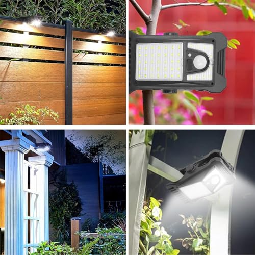 Lámpara solar para jardín con sensor de movimiento y USB 5