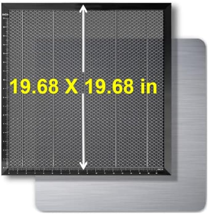 Honeycomb Laser Bed 500mm x 500mm x 22mm, Honeycomb Working Table with Aluminum Plate, for Laser Engraver Cutting Machine Smooth Edge, Fast Heat Dissipation, Table-Protecting 19.68"x 19.68"x 0.87"