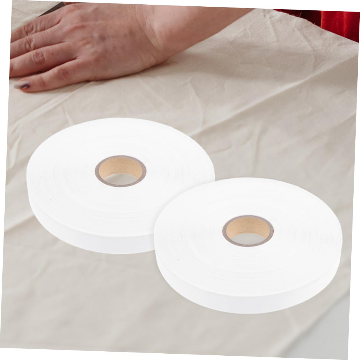 Hohopeti 2 rouleaux Étiquettes de Nylon Blanc pour Vêtements Personnalisables Résistantes Repassage Vapeur pour Marquage et Organisation Textile