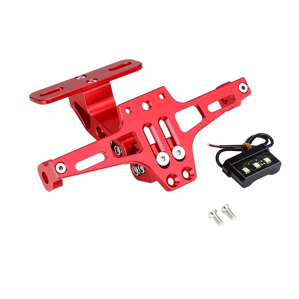 DDGBERFP For QJMOTO 400 600 2022 Short Tail License Plate Holder Adjustable Rear Spoiler Holder(Red)