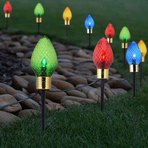 NIOSTA Jumbo Christmas Pathway Lights,8 ft Sidewalks String Lights with