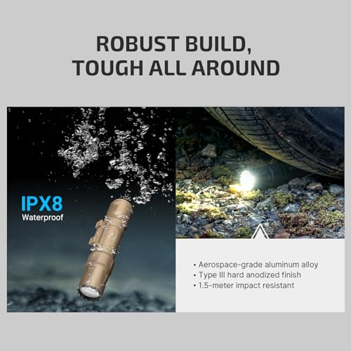 OLIGHT Odin S 1500 Lumens MLOK Rail Mounted Weaponlight Rechargeable Tactical Flashlight with Upgraded Remote Pressure Switch, 250 Meters Throw Distance, IPX8 Waterproof (Black) - Image 7