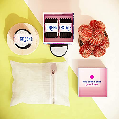Green Estate Reusable Cotton Rounds - Dual Sided Makeup Remover Face Pads - Thick Washable Wipes For Toner - Affordable And Ecofriendly Reusable Cosmetic Pad - Every Purchase Gets A Tree Planted #TOP7
