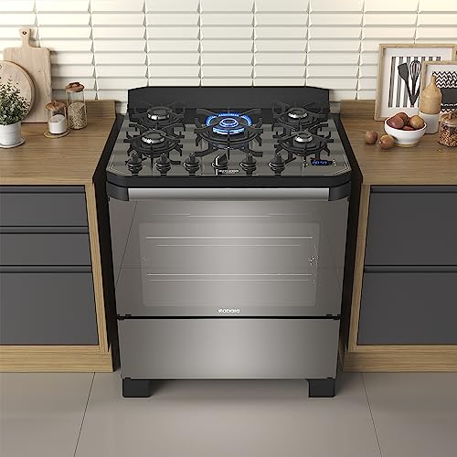 Fogão 5 Bocas Itatiaia Itamaster Reflecta Tripla Chama com Painel Touchscreen e Timer Digital