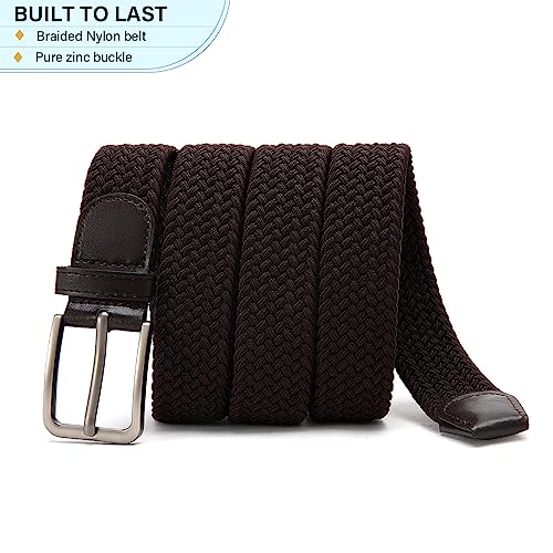 Image of DOOPAI Braided Stretch Belt for Men, Elastic Woven Belt, casual Fabric Golf Belt, 1 3 /8 inch for golf pants jeans, Gift Box