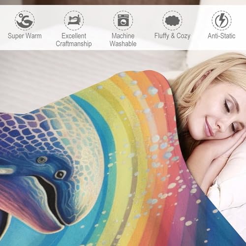 Couverture en flanelle douce et chaude The Baleine de 130x180 cm pour canapé - 4