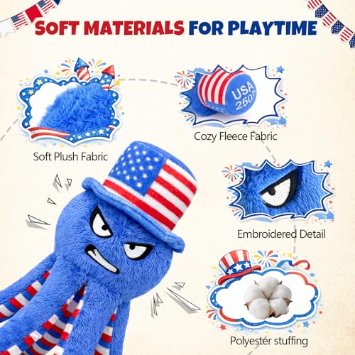 Set de 3 Juguetes de Peluche para Perros Patrióticos miniatura 4
