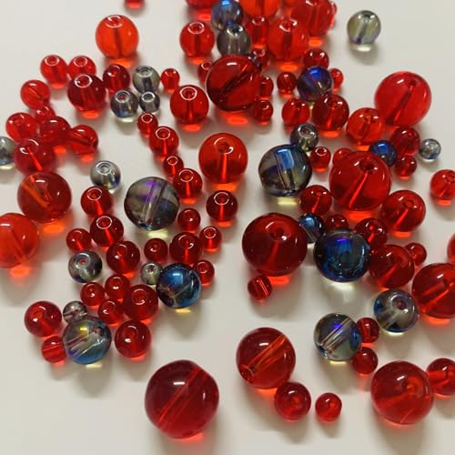 FAPUMOE Red Round Crystal Glass Beads for Jewelry Making (4/6/8/10/12mm) - Image 3