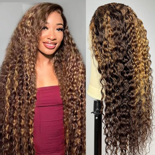 kimosahair Deep Wave Lace Front Wigs Human Hair 200 Density