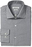 Perry Ellis Men's Slim Fit Wrinkle Free Classic Check Dress Shirt with Adjustable Collar