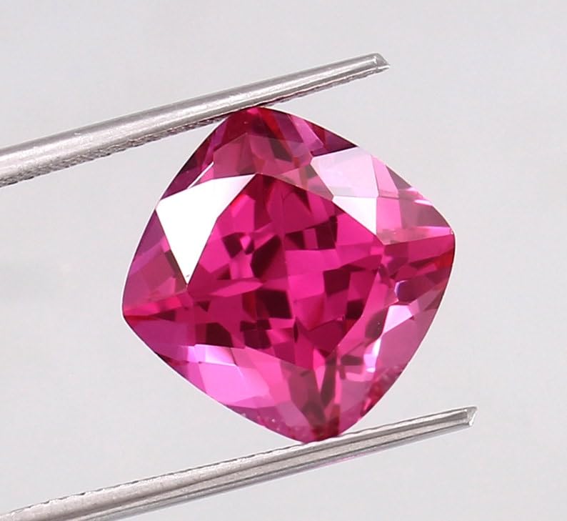 Saphir rose naturel 13mm en forme de coussin pour la création de bijoux DIY
