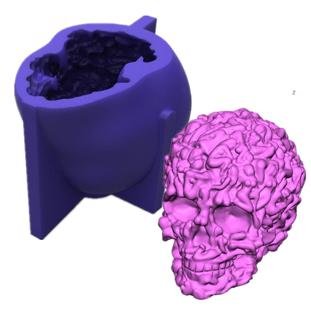 Skull Silicone Molds 3D Skull Female Bodys Candle Mold Soap Mold Epoxy Resin Mold Halloween Chocolate Candy Mold Cake Molds (Skull Mold-Female Bodys)