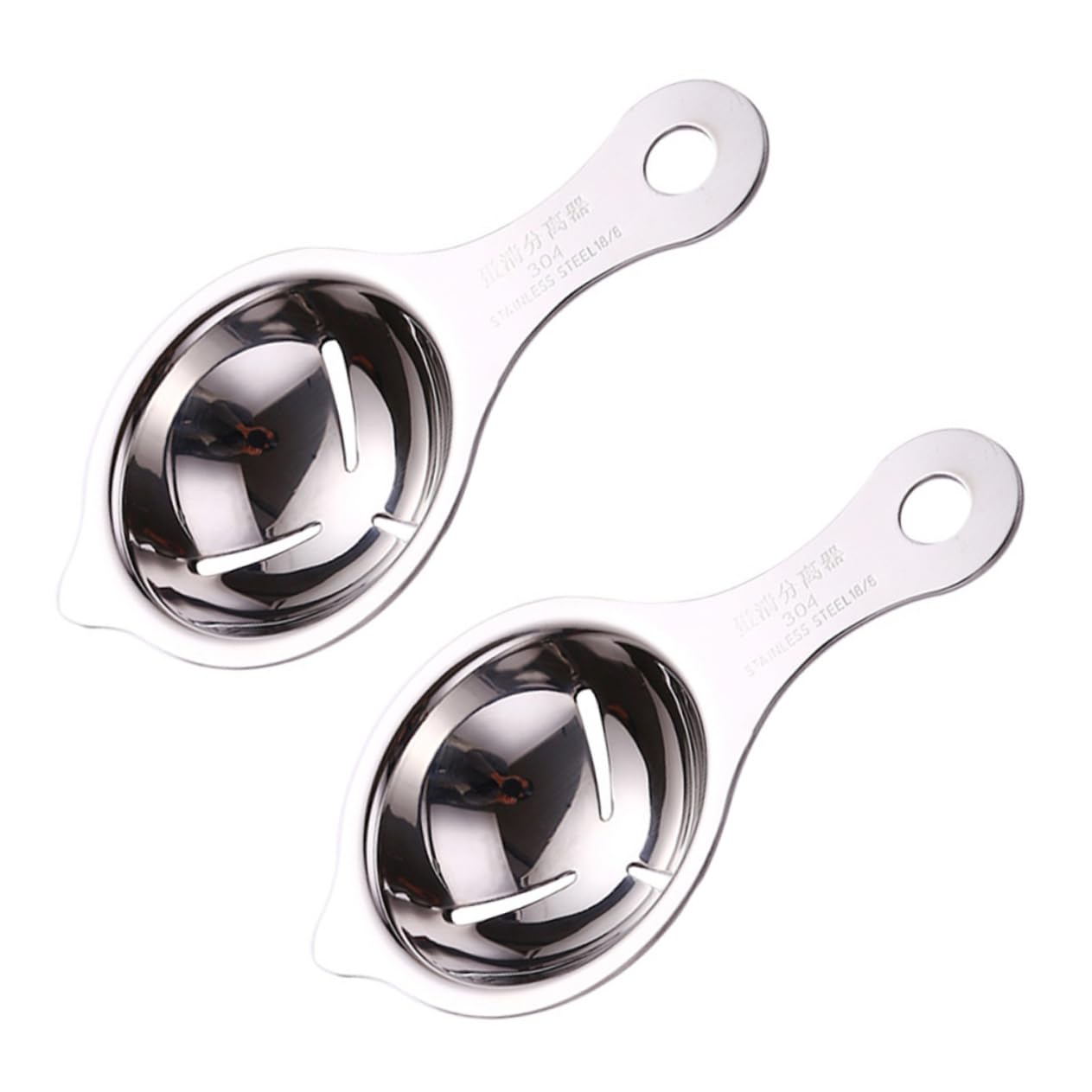 OKUMEYR 2pcs Stainless Steel Egg Separator Divider Sieve for Cooking Baking Non Sticky Yolk Filter with Smooth Inner Essential Kitchen Gadget for Chefs Home Cooks