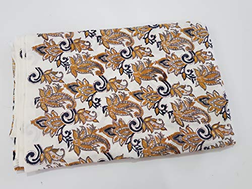 Tissu indien imprimé Jaipur en coton pour robe d'été et canapé de 10 Yards