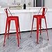 Zora Walter - Sgabello da Bar in Acciaio, 2 Pezzi TS-ideen - Sgabello Quadrato, 43 x 43 x 101 cm (L x P x A), Colore: Rosso