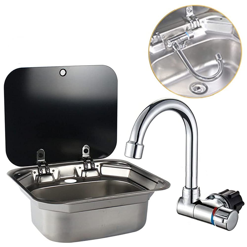 Outdoor Sink, Rv Sink Stainless Steel Sink Hand Wash Basin Kitchen