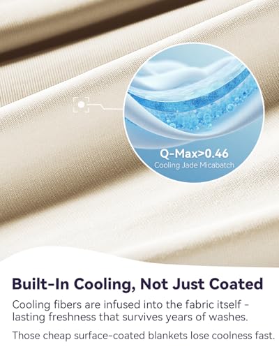 Bedtter® Luxe Cooling Comforter King, Cooling Blanket for Hot Sleepers, Q-Max>0.46 Sorona and Tencel Filling, Double-Sided Cold Breathable Lightweight Blanket, 106"x90", Ivory