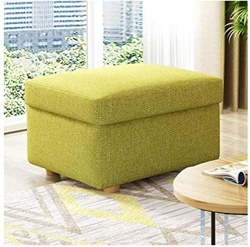 Rangement Gain de Place : Grand Pouf Vert 60x60x40cm Multifonction pour Salon