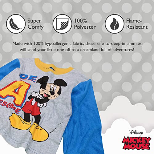 Image of Disney Boys' 2-Piece Loose-fit Pajama Set, Matching Shirts & Pants, Soft & Cute for Kids