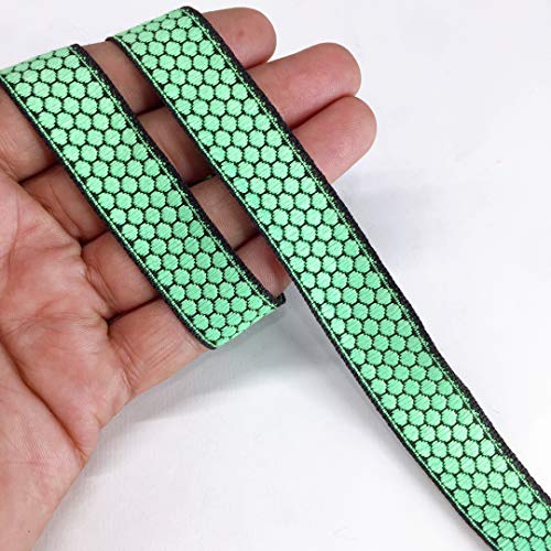 Bordure brodée vert clair de 9m pour sari et lehenga