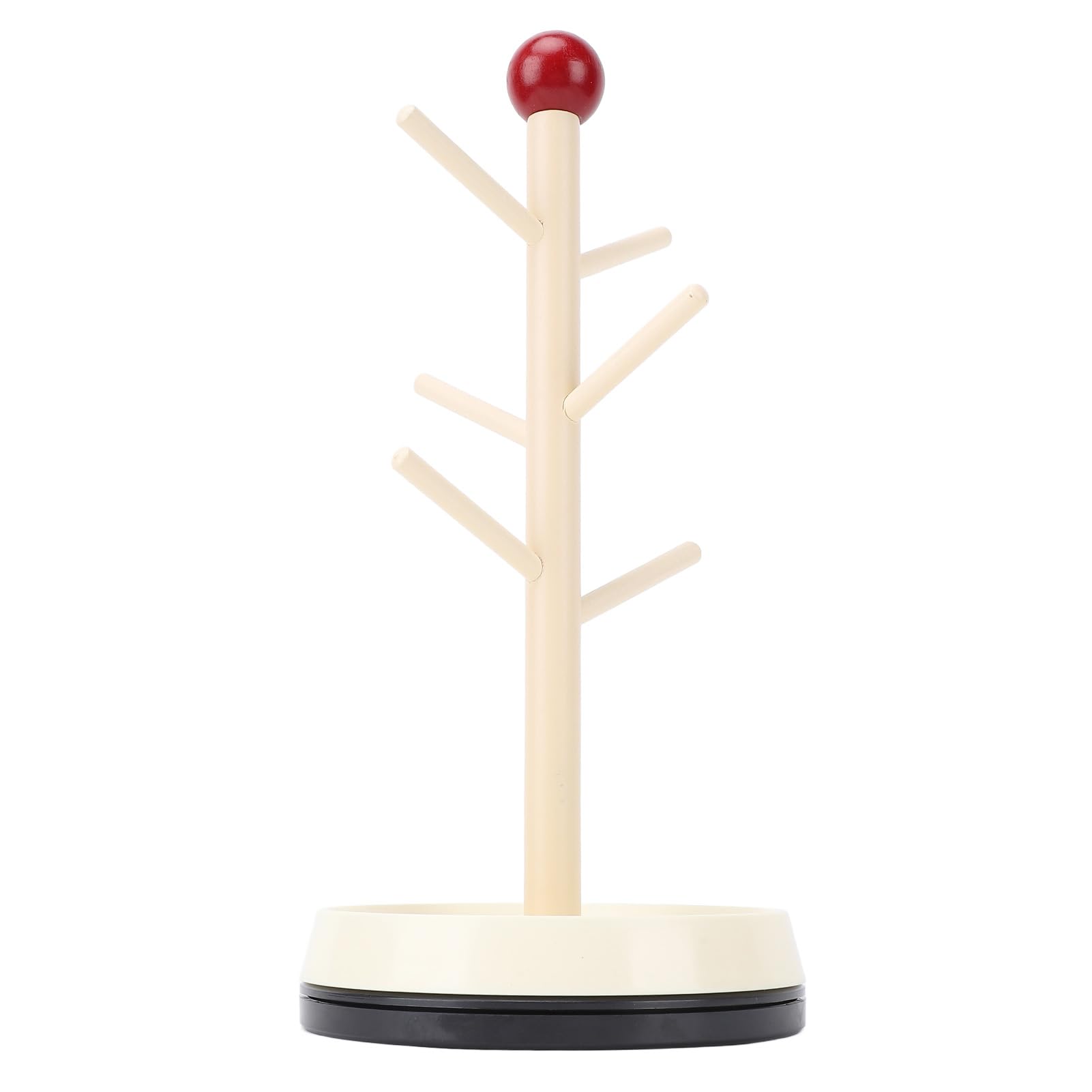 Asixxsix Coffee Mug Holder Tree, 11.8 x 5.9in 6 Hooks Countertop Coffee Mug Rack with Drain Tray Non Slip Design Coffee Mug Drying Rack Organizer Stand for Kitchen Coffee Bar Accessories