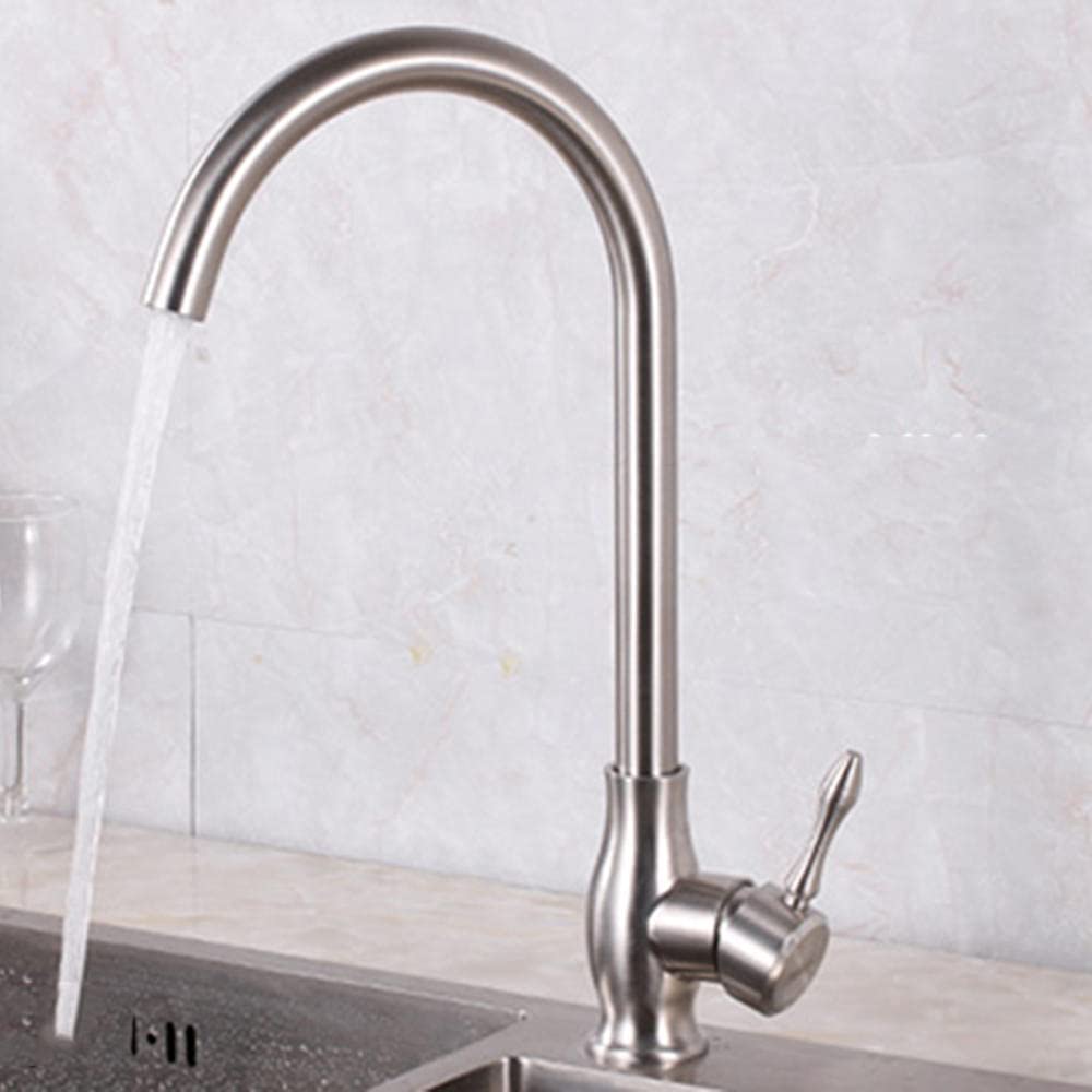 Robinet de cuisine en acier inoxydable pour évier moderne avec serme rotative