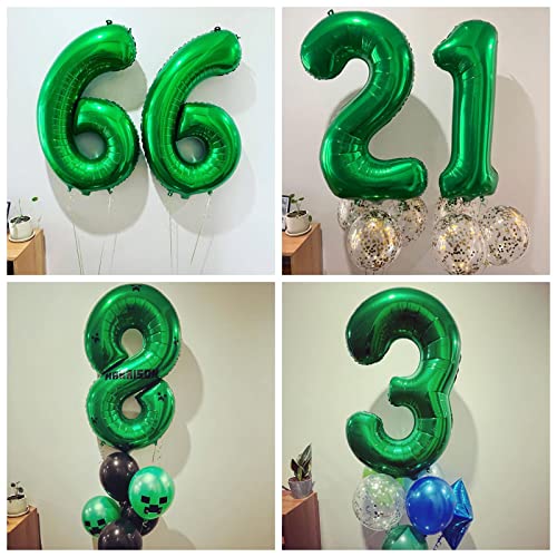 Image of Number 13 Dark Green Balloons 40 Inch Giant Green 13 Numer Foil Helium Balloons for 13th Green Birthday Party Supplies 31st Anniversary Events Decorations