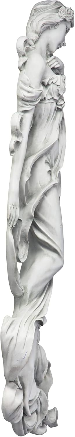 Design Toscano Flora Divine Patroness of Springtime Indoor/Outdoor Wall Frieze Sculpture, 31 inches tall, Cast Stone Resin, Antique Stone Finish