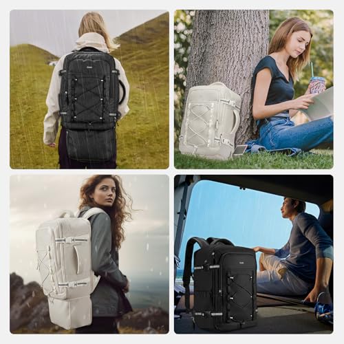Image of CLUCI Travel Backpack 30L, Waterproof Laptop Backpack Fits 17.3 Inch Laptop, Carry On Backpack with shoe compartment, Durable Expandable Go Bag, Large Hiking Backpack for Men Women（Black）