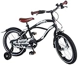 Material duradero. Volare Bicicleta de bebé, Fly Black Cruiser, 16 Pulgadas, Freno de Manillar, Ruedas extraíbles, Negro Mate