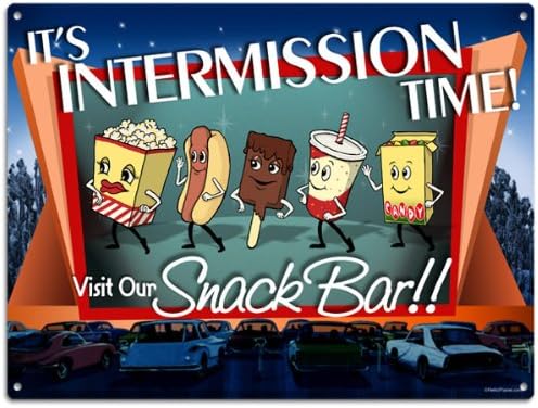 Intermission Five Snacks Tin Sign