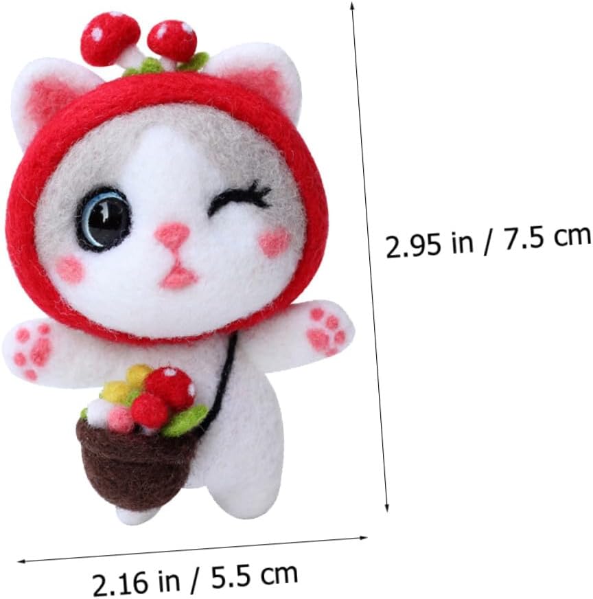 IDEANATEGRATE 3 Sets Wool Felting Starter Kit DIY Needle Felting Tools for Beginners Cute Animal Doll Craft Supplies for Activities and Handmade Decorations