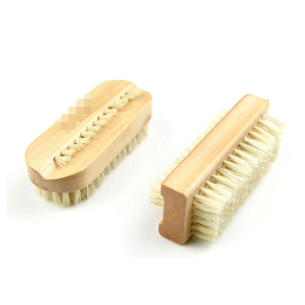 Nail Brush, Two sided Natural Bristle Hand Wooden Nail
