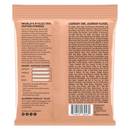 Image of Ernie Ball Turbo Slinky Classic Rock n Roll Pure Nickel Wrap Electric Guitar Strings 9.5-46 Gauge (P02256)
