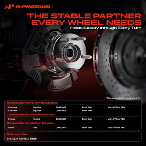 A-Premium 2 x Front Wheel Bearing and Hub Assembly with ABS & 5-Lug Compatible with Chevrolet Equinox 2005-2006, Saturn Vue 2002-2007, Pontiac Torrent 2006 by A-premium - Used condition - Image 2