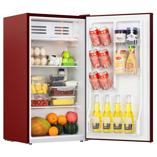 Image of Frigidaire Refrigerator-Retro Mini Fridge Energy Saving-Adjustable Thermostat Control- Ideal for Dorm, Office, RV, Garage, Apartment 3.1 Cu Ft, RED