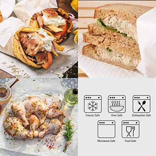 Image of Butter Paper Sheets Grease Proof Baking Paper, Used in Baking, Cooking, Wrapping, Grilling, Steaming, Frying Color White Size 10 inch X 10 inch Pack of 100