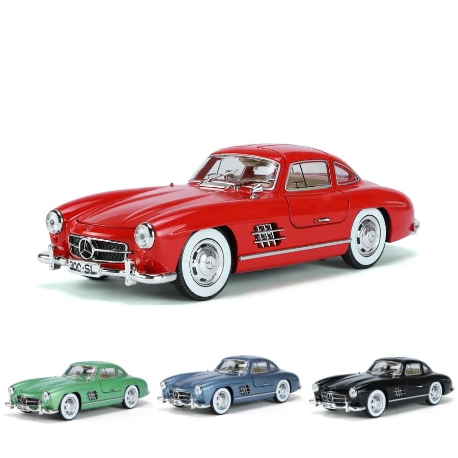Image of 1:24 Mercedes-Benz 300SL Diecast Metal Vintage Retro Toy Car Diecast Metal Pull Back Car - 4 Openable Doors with Sound & Light | Luxury Toy Car & Gift for Kids 【Colors as Per Stock】