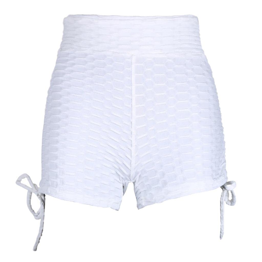 Women Stretchy Back Lifting Workout Running Yoga Shorts White L| Sporting Goods|Fitness Running & Yoga|Clothing & Accessories|Womens Clothing|Other Womens Fitness Clothing-image-15